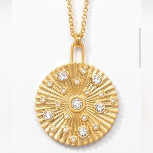 Touchstone Crystal by Swarovski GOLDEN COIN necklace adjustable chain BNIB